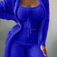 NeuveLux™ - 3 Piece Lace-up Cardigan Suit