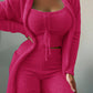 NeuveLux™ - 3 Piece Lace-up Cardigan Suit