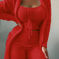 NeuveLux™ - 3 Piece Lace-up Cardigan Suit