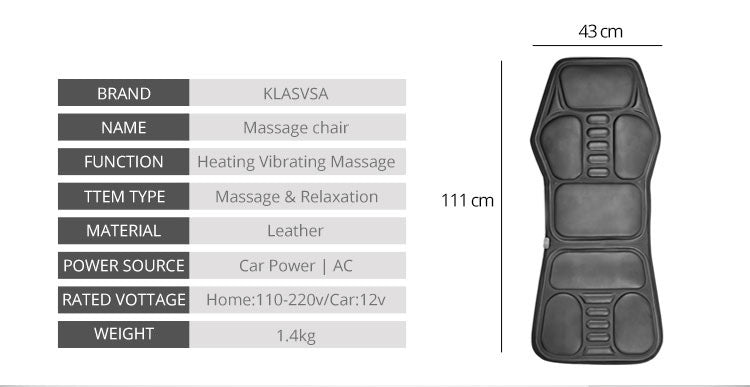 Vehicle Vibration Heating Airbag Multifunctional Massage Pad