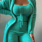 NeuveLux™ - 3 Piece Lace-up Cardigan Suit